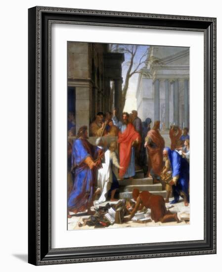 Saint Paul Preaching at Ephesus, 1649-Eustache Le Sueur-Framed Giclee Print