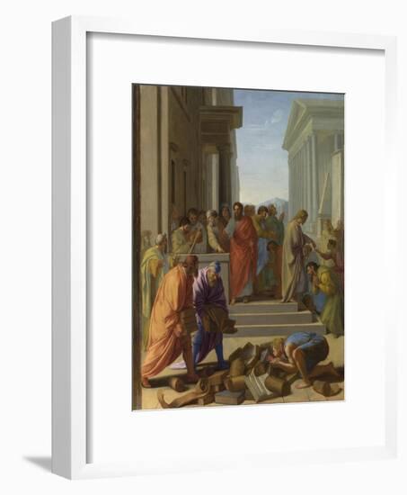 Saint Paul Preaching at Ephesus, 1649-Eustache Le Sueur-Framed Giclee Print