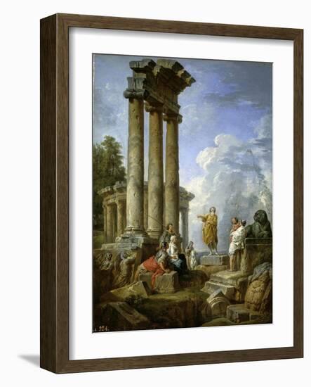 Saint Paul Prophesying Amongst the Ruins, ca. 1735-Giovanni Paolo Panini-Framed Giclee Print