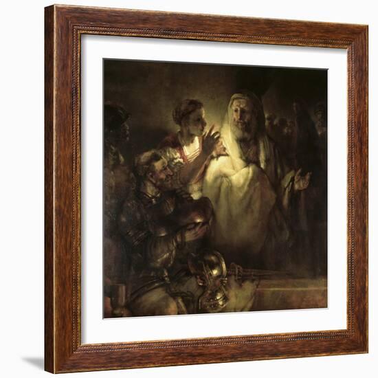 Saint Peter Denying Christ-Rembrandt van Rijn-Framed Giclee Print