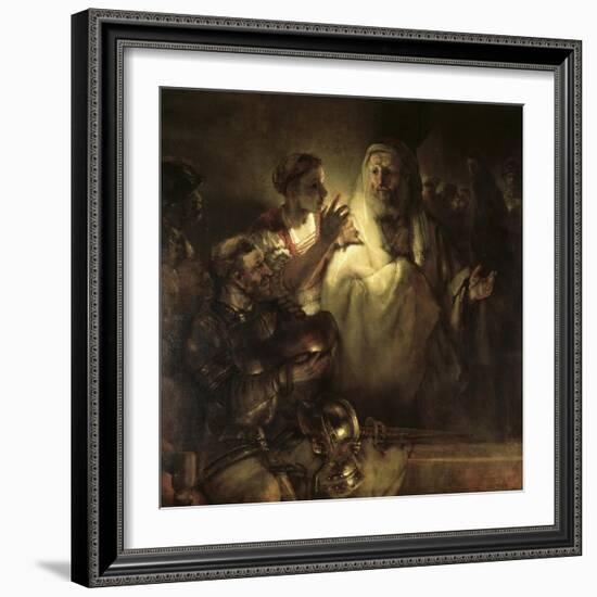 Saint Peter Denying Christ-Rembrandt van Rijn-Framed Giclee Print