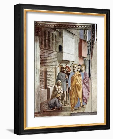 Saint Peter Following Saint John as He Heals The Sick with His Shadow-Masaccio-Framed Giclee Print