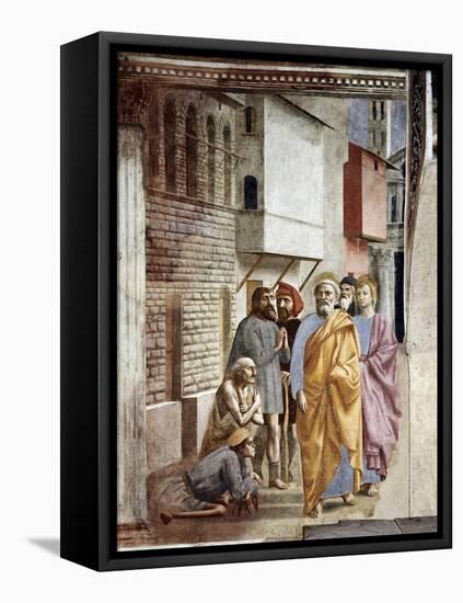 Saint Peter Following Saint John as He Heals The Sick with His Shadow-Masaccio-Framed Premier Image Canvas