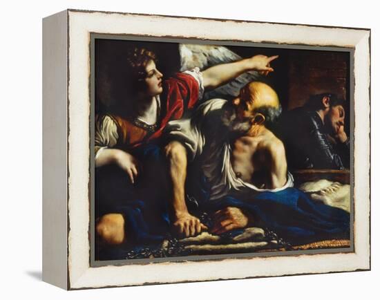 Saint Peter Freed by the Angel-Guercino (Giovanni Francesco Barbieri)-Framed Premier Image Canvas