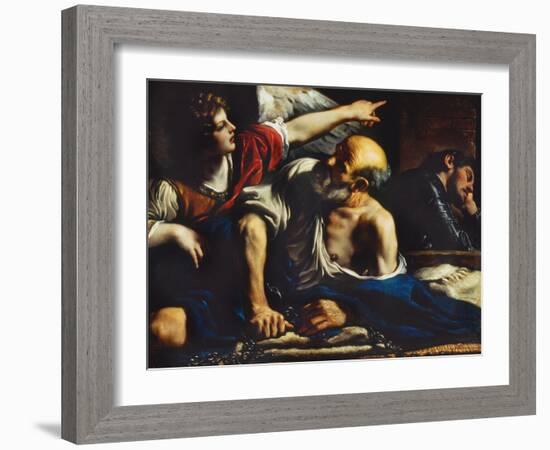 Saint Peter Freed by the Angel-Guercino (Giovanni Francesco Barbieri)-Framed Giclee Print