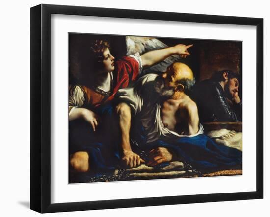 Saint Peter Freed by the Angel-Guercino (Giovanni Francesco Barbieri)-Framed Giclee Print