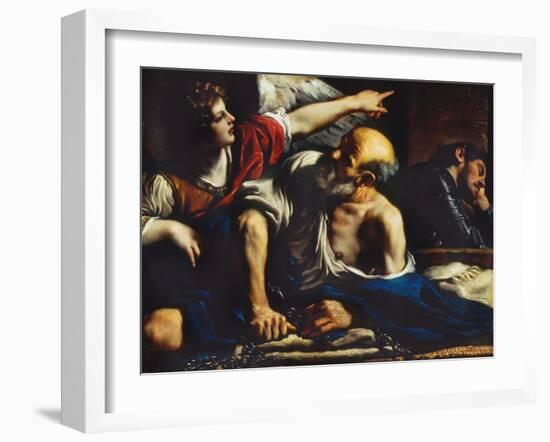Saint Peter Freed by the Angel-Guercino (Giovanni Francesco Barbieri)-Framed Giclee Print
