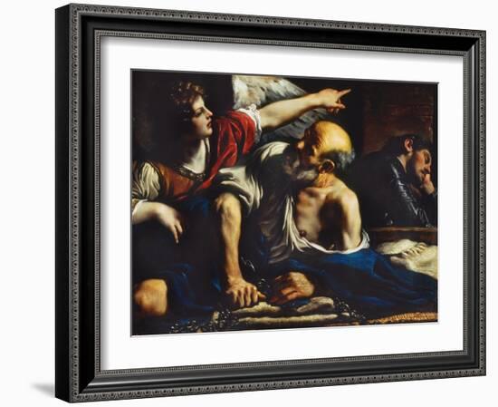 Saint Peter Freed by the Angel-Guercino (Giovanni Francesco Barbieri)-Framed Giclee Print