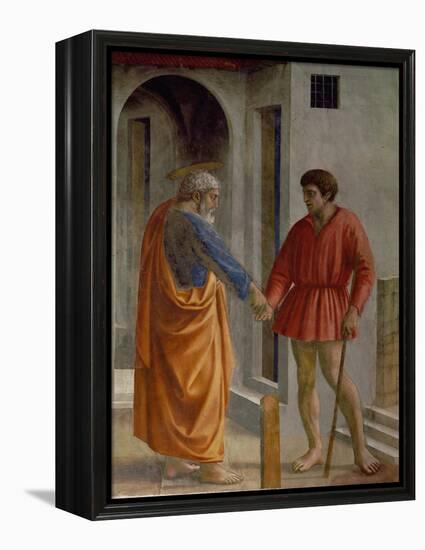 Saint Peter Hands the Tribute to the Tax Collector-Masaccio-Framed Premier Image Canvas