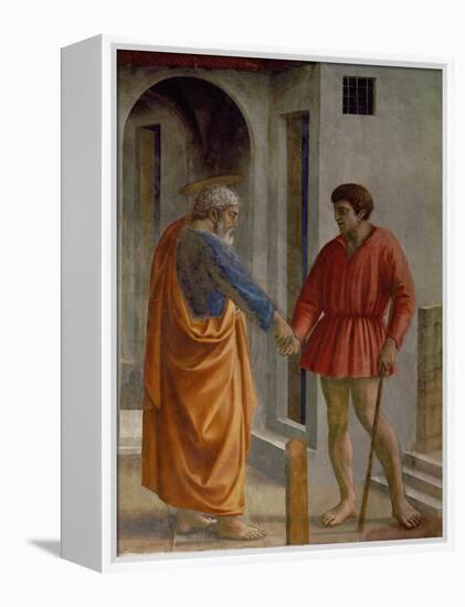 Saint Peter Hands the Tribute to the Tax Collector-Masaccio-Framed Premier Image Canvas