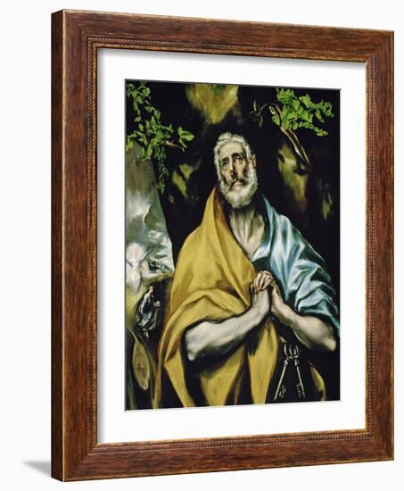 Saint Peter in Penitence, 1585-1590-El Greco-Framed Giclee Print