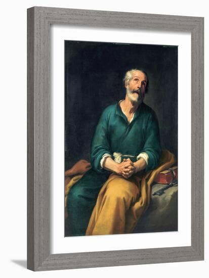 Saint Peter in Tears, C. 1655-Bartolomé Estebàn Murillo-Framed Giclee Print