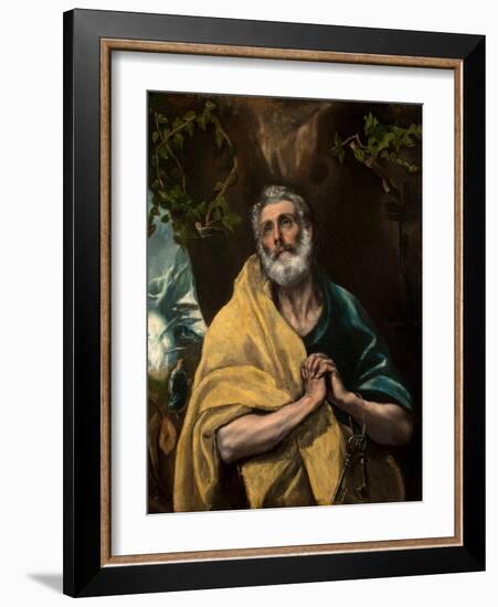 Saint Peter in Tears-El Greco-Framed Giclee Print