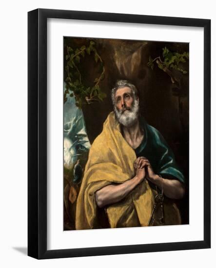 Saint Peter in Tears-El Greco-Framed Giclee Print