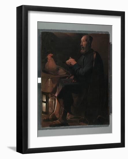 Saint Peter Repentant, 1645 (Oil on Canvas)-Georges De La Tour-Framed Giclee Print