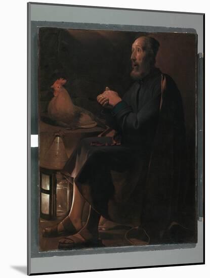 Saint Peter Repentant, 1645 (Oil on Canvas)-Georges De La Tour-Mounted Giclee Print