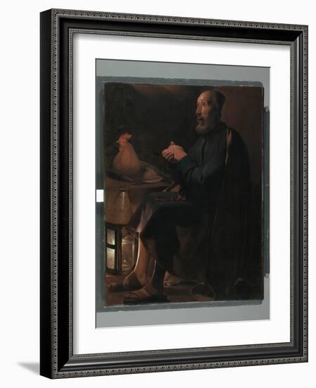 Saint Peter Repentant, 1645 (Oil on Canvas)-Georges De La Tour-Framed Giclee Print