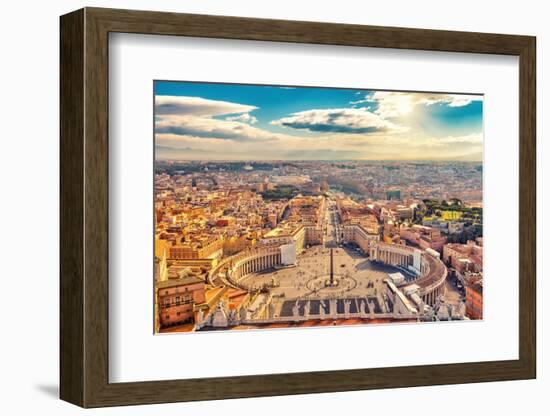 Saint Peter's Square in Vatican and Aerial View of Rome-S Borisov-Framed Photographic Print