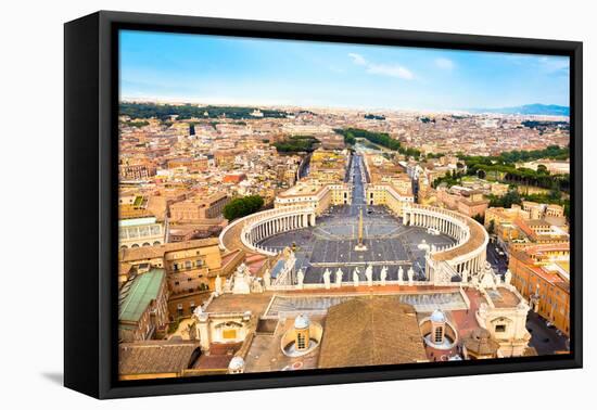 Saint Peter's Square in Vatican, Rome, Italy.-kasto-Framed Premier Image Canvas