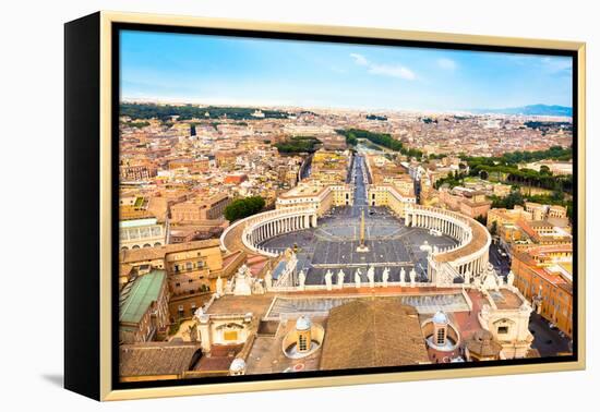 Saint Peter's Square in Vatican, Rome, Italy.-kasto-Framed Premier Image Canvas