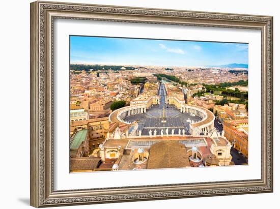 Saint Peter's Square in Vatican, Rome, Italy.-kasto-Framed Photographic Print