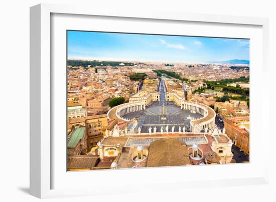 Saint Peter's Square in Vatican, Rome, Italy.-kasto-Framed Photographic Print