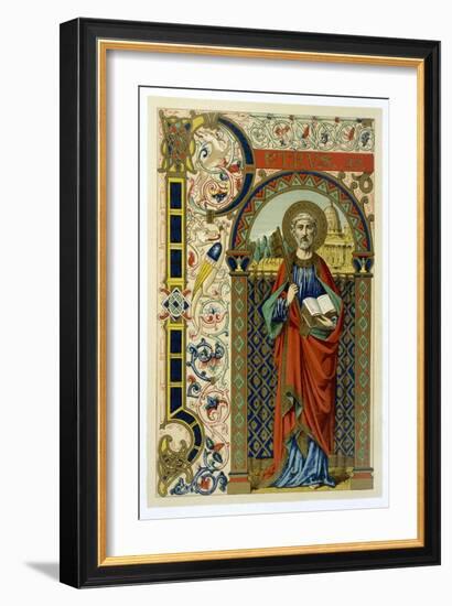 Saint Peter the First Pope Depicted Holding the Key of the Kingdom the Vatican-null-Framed Art Print