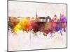 Saint Petersburg Skyline in Watercolor Background-paulrommer-Mounted Art Print