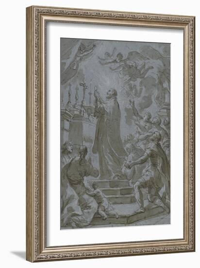 Saint Philippe de Néri célébrant la messe-Paolo Di Matteis-Framed Giclee Print