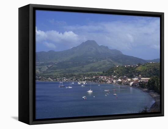 Saint Pierre Bay, with Mont Pele Volcano, Martinique, West Indies, Caribbean, Central America-Thouvenin Guy-Framed Premier Image Canvas