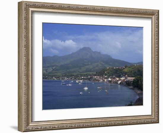 Saint Pierre Bay, with Mont Pele Volcano, Martinique, West Indies, Caribbean, Central America-Thouvenin Guy-Framed Photographic Print