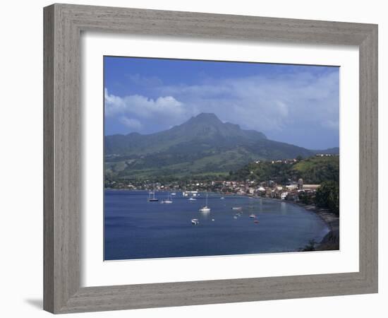 Saint Pierre Bay, with Mont Pele Volcano, Martinique, West Indies, Caribbean, Central America-Thouvenin Guy-Framed Photographic Print
