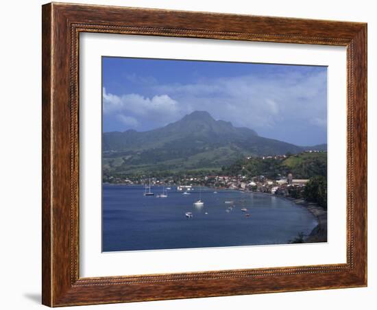 Saint Pierre Bay, with Mont Pele Volcano, Martinique, West Indies, Caribbean, Central America-Thouvenin Guy-Framed Photographic Print