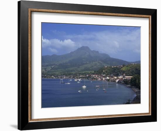 Saint Pierre Bay, with Mont Pele Volcano, Martinique, West Indies, Caribbean, Central America-Thouvenin Guy-Framed Photographic Print