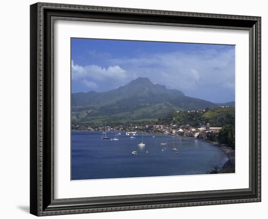 Saint Pierre Bay, with Mont Pele Volcano, Martinique, West Indies, Caribbean, Central America-Thouvenin Guy-Framed Photographic Print