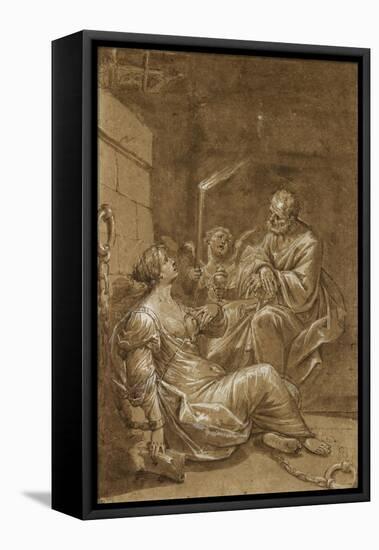 Saint Pierre visitant sainte Agathe dans sa prison-Donato Creti-Framed Premier Image Canvas