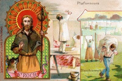 'Saint Roch, Patron Saint of Plasterers, Laundry Workers and Dogs, C ...
