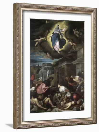Saint Roch Visiting the Plague Victims-Jacopo Bassano-Framed Giclee Print