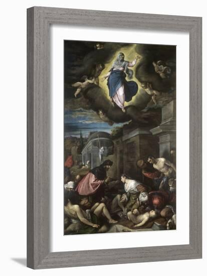 Saint Roch Visiting the Plague Victims-Jacopo Bassano-Framed Giclee Print