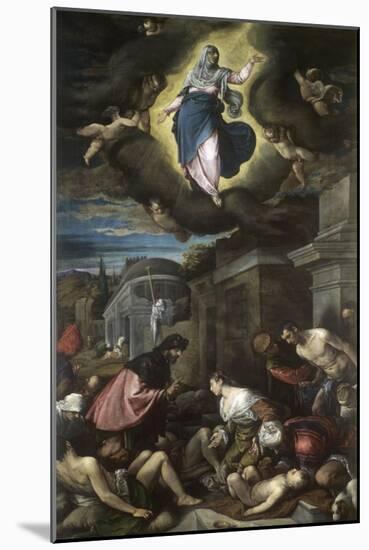 Saint Roch Visiting the Plague Victims-Jacopo Bassano-Mounted Giclee Print