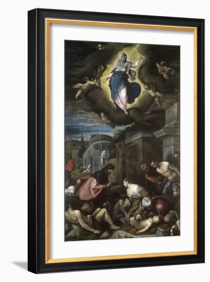 Saint Roch Visiting the Plague Victims-Jacopo Bassano-Framed Giclee Print