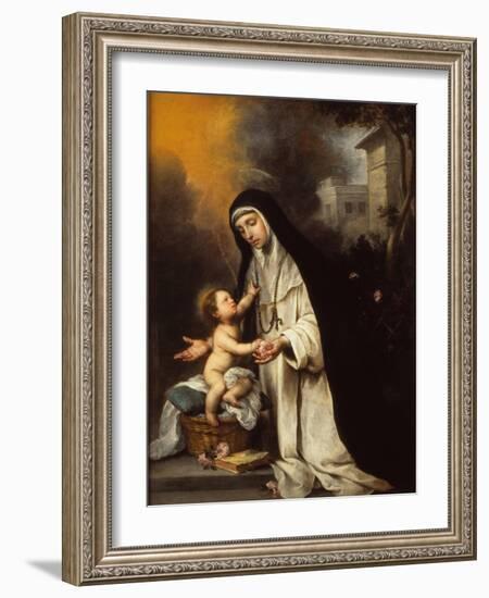 Saint Rose of Lima, 1670-Bartolomé Estebàn Murillo-Framed Giclee Print