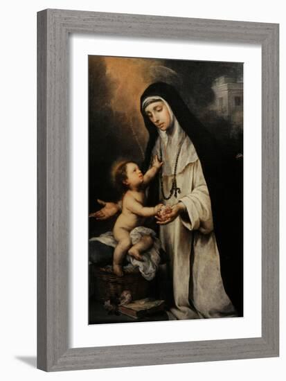 Saint Rose of Lima, Detail, C.1670-Bartolome Esteban Murillo-Framed Giclee Print