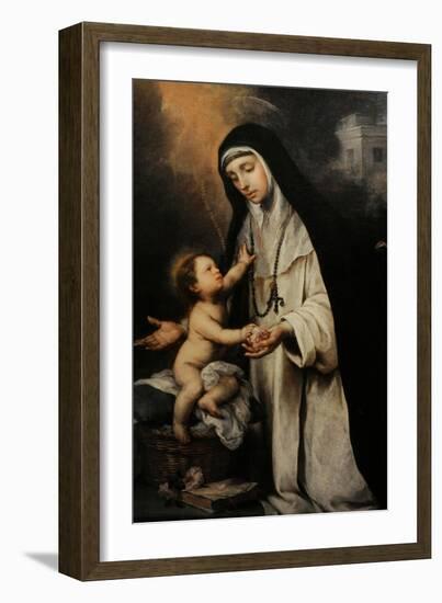 Saint Rose of Lima, Detail, C.1670-Bartolome Esteban Murillo-Framed Giclee Print