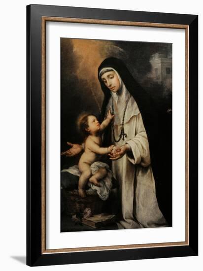 Saint Rose of Lima, Detail, C.1670-Bartolome Esteban Murillo-Framed Giclee Print