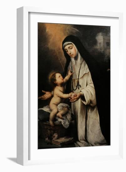 Saint Rose of Lima, Detail, C.1670-Bartolome Esteban Murillo-Framed Giclee Print