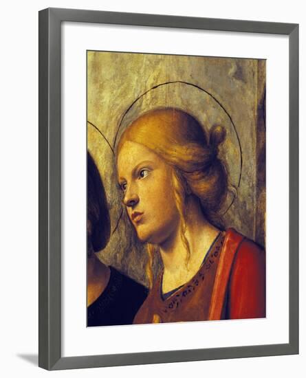 Saint's Face, Detail from Madonna with Child and Saints-Giovanni Battista-Framed Giclee Print