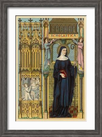 St. Scholastica Framed - Portraits of Saints