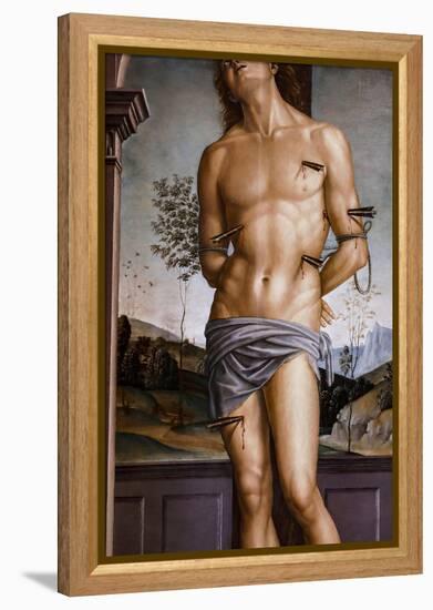 Saint Sebastian after 1490 Oil on panel-Pietro Perugino-Framed Premier Image Canvas