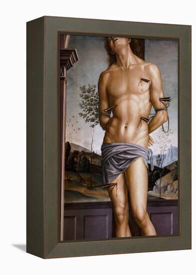 Saint Sebastian after 1490 Oil on panel-Pietro Perugino-Framed Premier Image Canvas